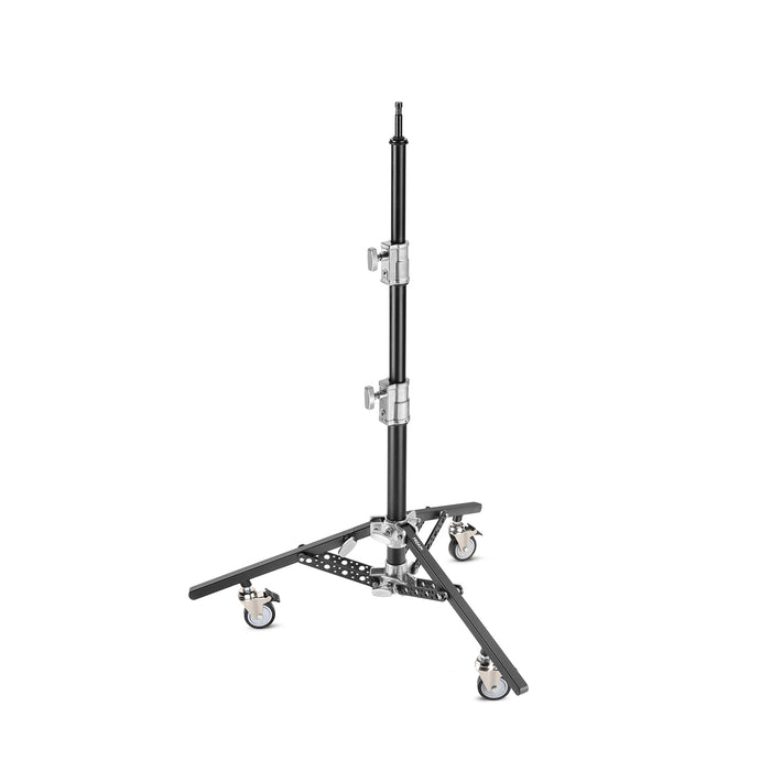 Proaim 6.16ft Double Riser Rolling Monitor Stand with 5/8” Mount | Payload: 33kg/72lb