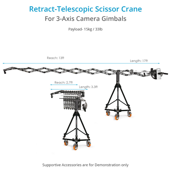 Proaim Powermatic Scissor Pro 17ft Telescopic Camera Jib Crane package w New Remote Controller (Dampening & Speed Control)