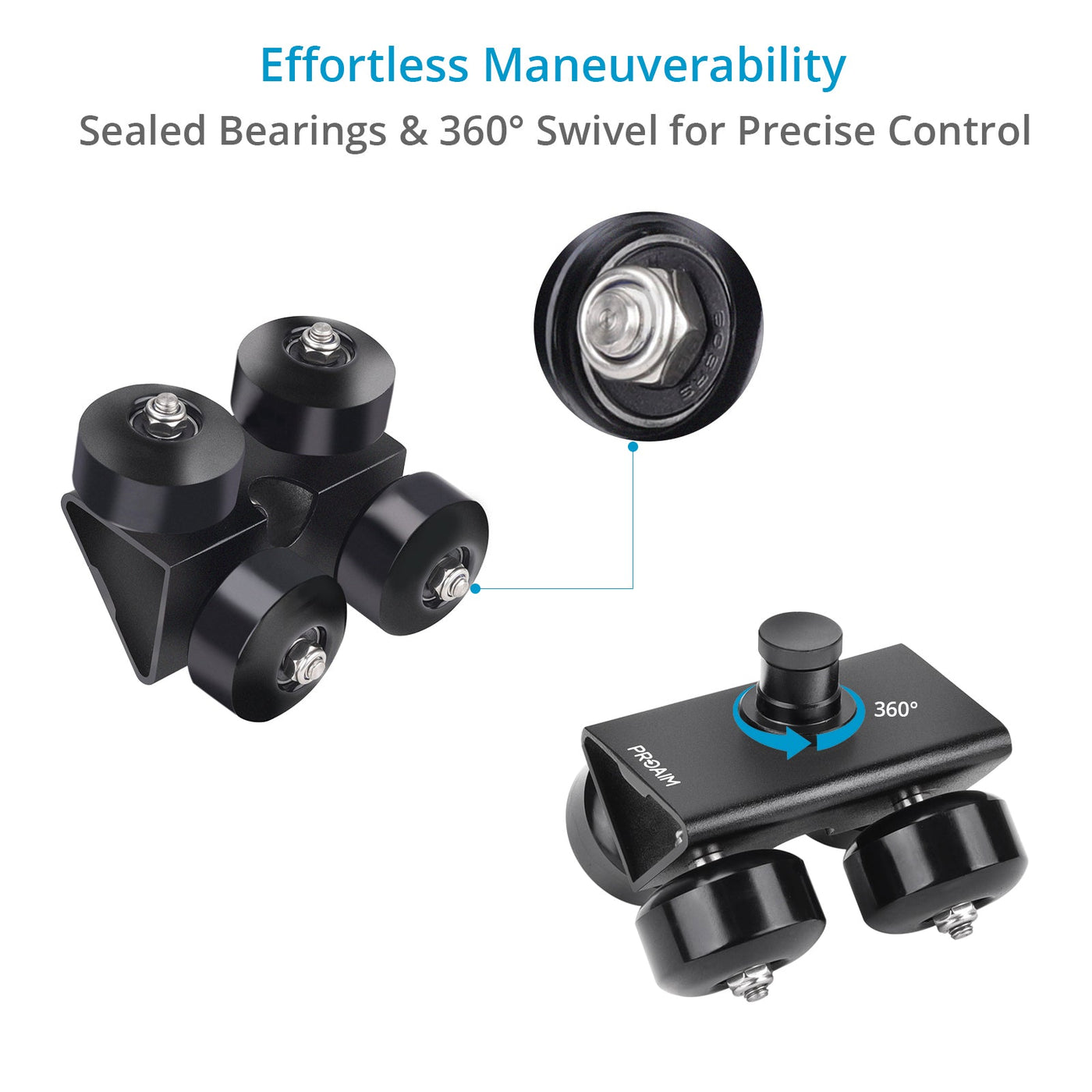 Cable Wheel Camera Track Wheel Set for Portable Heavy-Duty Camera | Proaim