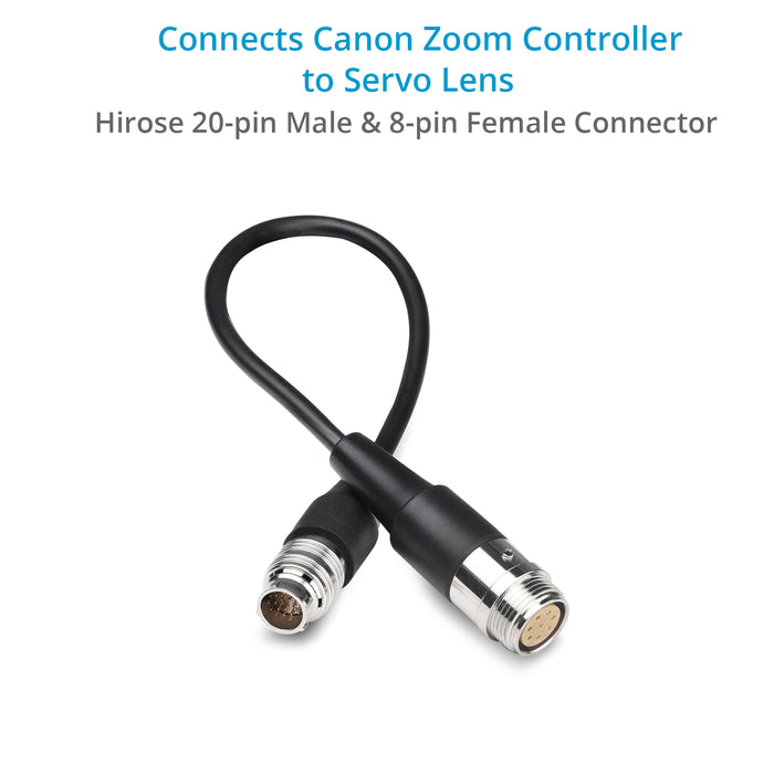 Proaim Zoom Lens Cable for Boxer HD‐2X Pan/Tilt Head. Canon 8-Pin Zoom to Hirose 20-pin Servo Lens