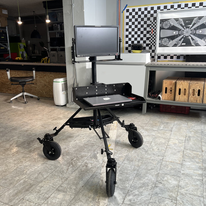 Proaim Alpha Mobile Workstation: Stand, Laptop & Accessory Tray, VESA Monitor Mount